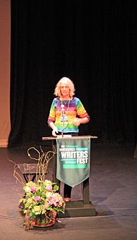 The colourful and talented Jane Smiley, speaking on her most recent novel, "Some Luck." (15654225655)
