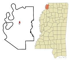 Location of North Tunica, Mississippi