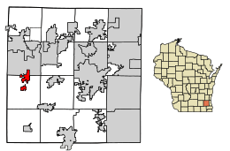 Location of Dousman in Waukesha County, Wisconsin.