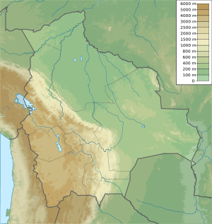 Map showing the location of Salar de Uyuni