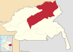 Location of the municipality and town of Inírida, Guainía in the Guainía Department of Colombia