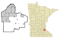 Location of the city of Lilydalewithin Dakota County, Minnesota