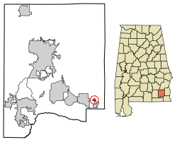 Location of Napier Field in Dale County, Alabama.