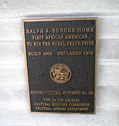 Historic Marker on Ralph J. Bunche House