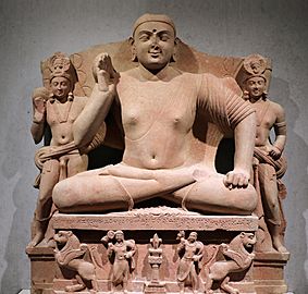 Kimbell seated Buddha with attendants, Mathura