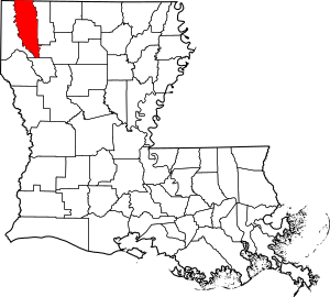 Map of Louisiana highlighting Bossier Parish
