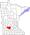 State map highlighting Renville County