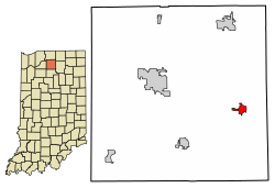Location of Bourbon in Marshall County, Indiana.