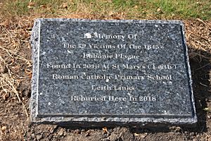Memorial plaque to 79 plague victims removed from Leith Links in 2017 and buried in Rosebank Cemetery in 2018