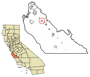Location of Gonzales in Monterey County, California.