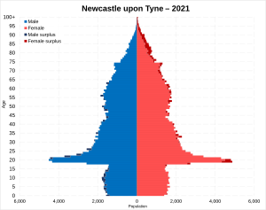 Newcastle upon Tyne population pyramid