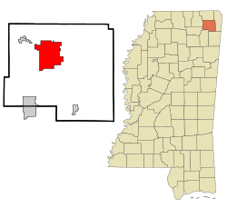 Location in Prentiss County and Mississippi