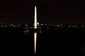 Reflecting Pool at night from the roof of the Lincoln Memorial.