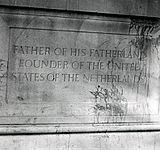 Rutgers William the Silent statue base Father of Fatherland inscription