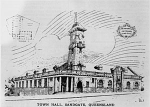 StateLibQld 1 112944 Architectural drawing of the Sandgate Town Hall, Queensland, 1919
