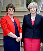 Theresa May and FM Arlene Foster