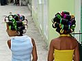 Young Girls with Hair Curlers - San Jose de Ocoa - Dominican Republic
