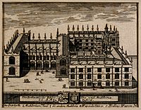 Bodleian Library, Oxford; bird's eye view with key and coat Wellcome V0014205