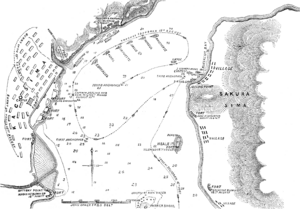 Bombing of Kagoshima Map - 1863