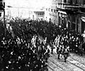 British occupation troops marching in Beyoglu