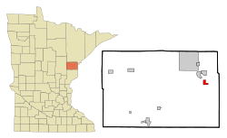 Location of the city of Wrenshallwithin Carlton County, Minnesota