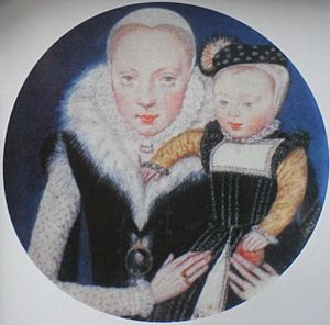 Catherine Grey with son