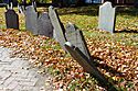 Copps Hill Burying Ground Headstones Leaning