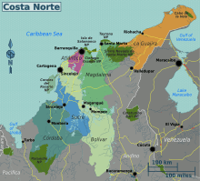Costa Norte regions map.svg