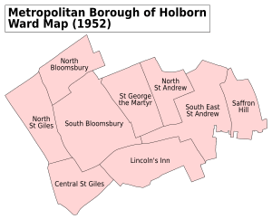Holborn Met. B Ward Map 1952