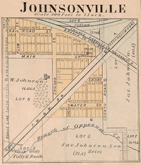 Johnsonville Indiana map from 1877 atlas