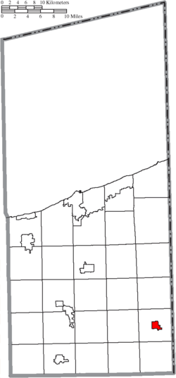 Location of Andover in Ashtabula County