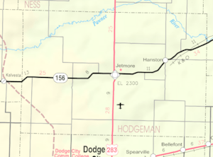 Map of Hodgeman Co, Ks, USA