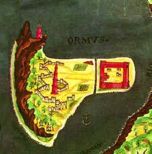 Portuguese map of Hormuz 17th century