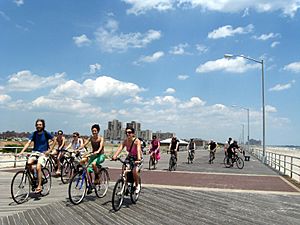 The Rockaway Boardwalk, a visitor attraction on the peninsula