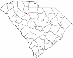 Location of Whitmire, South Carolina