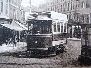 Taunton single deck tramcar 2 in Fore Street