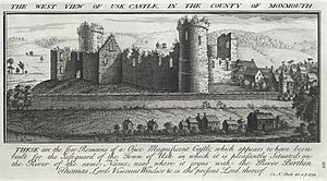 The West View Of Usk Castle, In The County Of Monmouth