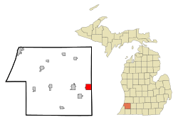 Location of Mattawan, Michigan