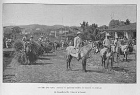 1897-01-25, La Ilustración Artística, Guerra de Cuba, Tropas del ejército español de regreso del forraje, Gómez de la Carrera