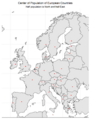 Center of Population of European Countries