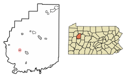 Location of Callensburg in Clarion County, Pennsylvania.