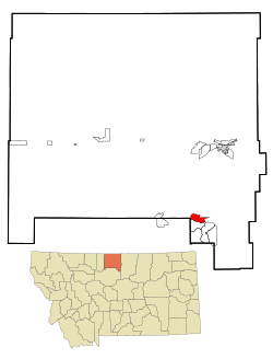 Location of Azure, Montana