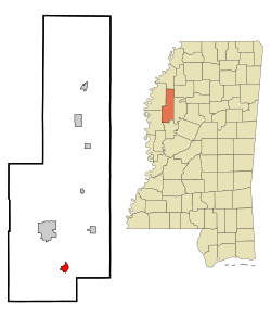 Location of Inverness, Mississippi