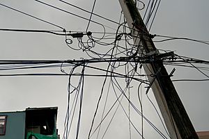 Tangled power lines in Puerto Rico