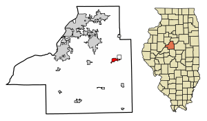 Location of Mackinaw in Tazewell County, Illinois.