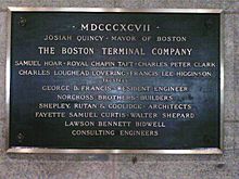The Boston Terminal Company plaque