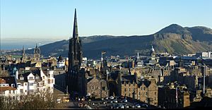 The Hub, seen from Edinburgh Castle (composite)