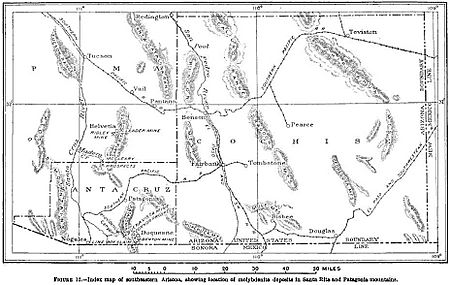 USGS Map of Santa Rita and Patagonia Mts 1910