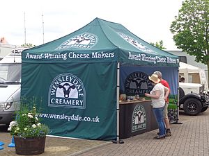 Wensleydale Creamery stall, Headingley Stadium during the second day of the England-Sri Lanka test (21st April 2014)