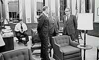 White House staff contemplate after Richard Nixon resignation